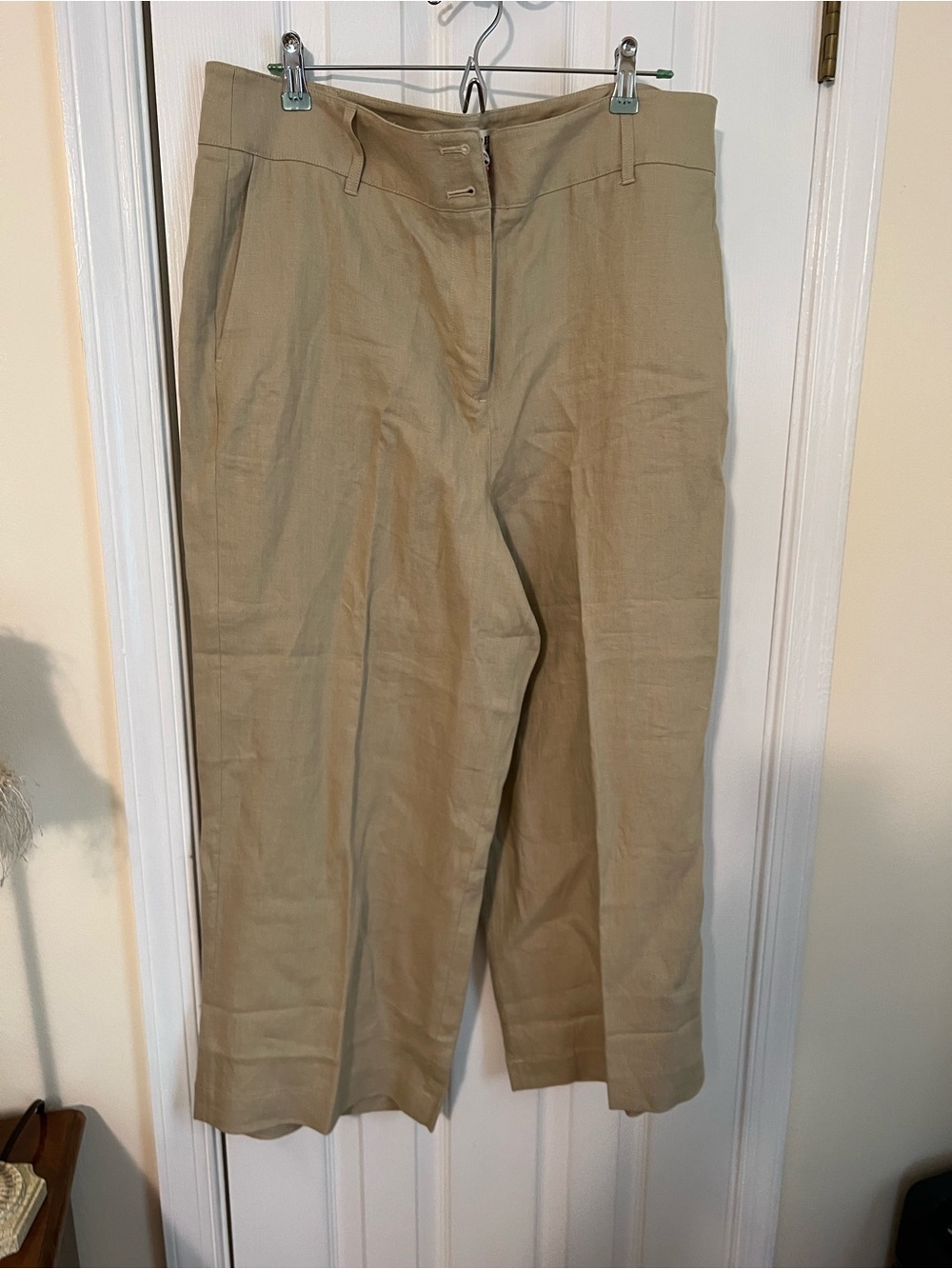 Boden linen Tan Wide-Leg Capris